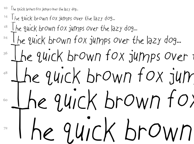 Chicken Scratch font waterfall